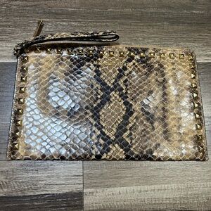 Michael Kors Bedford Snakeskin Large Wristlet Clutch